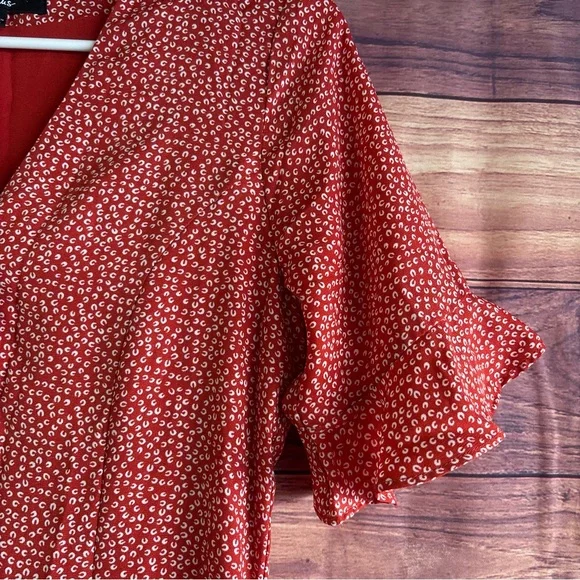 Lulus Castana Rust Red Print Button-Up Dress - Picture 4 of 10